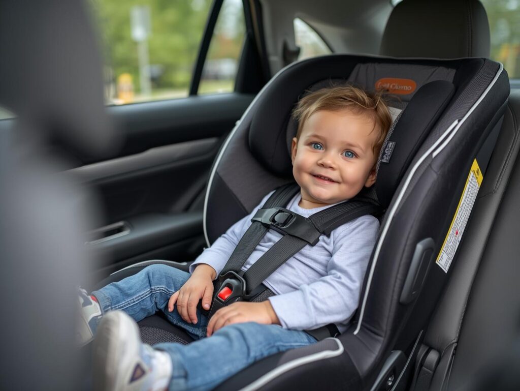 Luxury chauffeur vehicle with professionally installed baby seat for Melbourne Airport (MEL) transfer