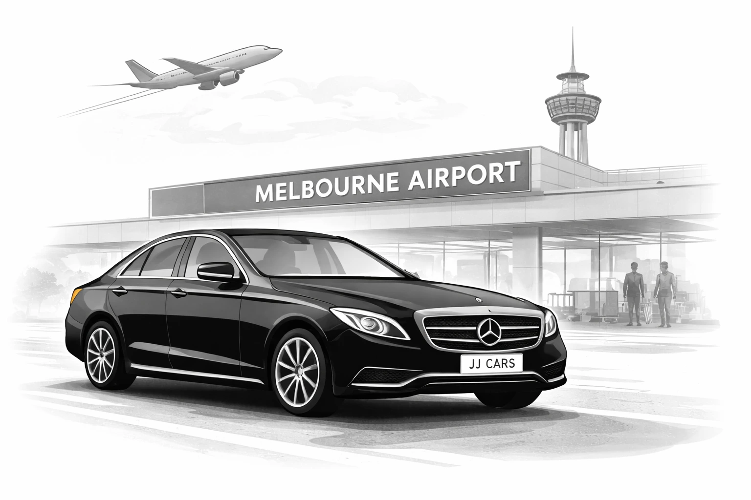 Melbourne airport chauffeur transfer luxury sedan